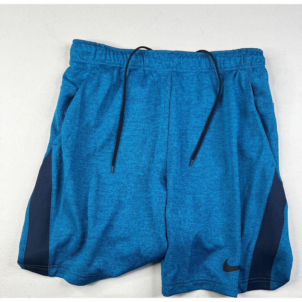 NIKE Swim Shorts Men S Blue Black Bathing Suit Drawstring Trunks 7" Lined Water